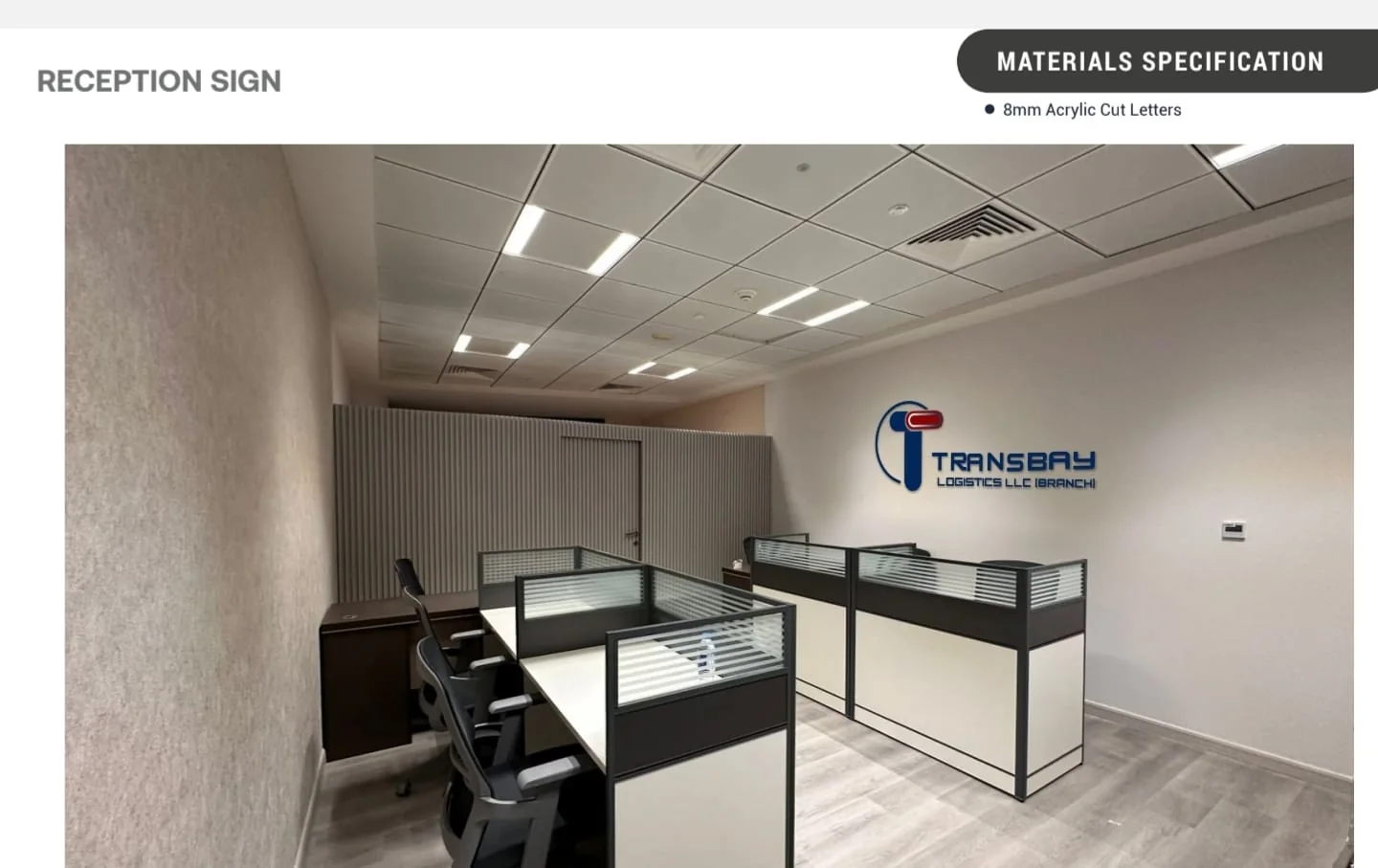 Completed reception and workstation fit-out